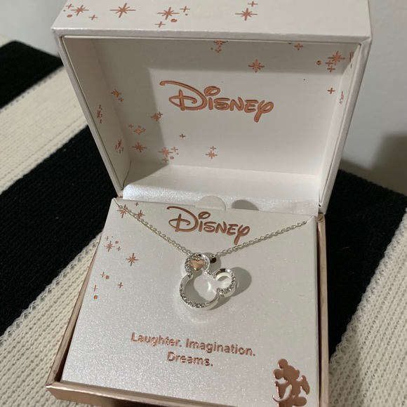 3/$30 Disney Mickey Mouse TwoTone Crystal Necklace - Picture 5 of 6